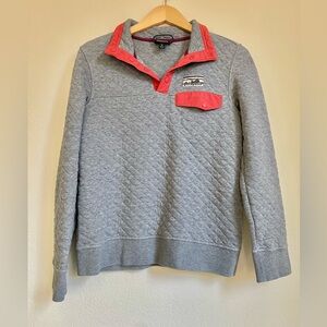 Patagonia Quilted Cotton Quarter Snap T Pullover Sweatshirt Size XS Gray